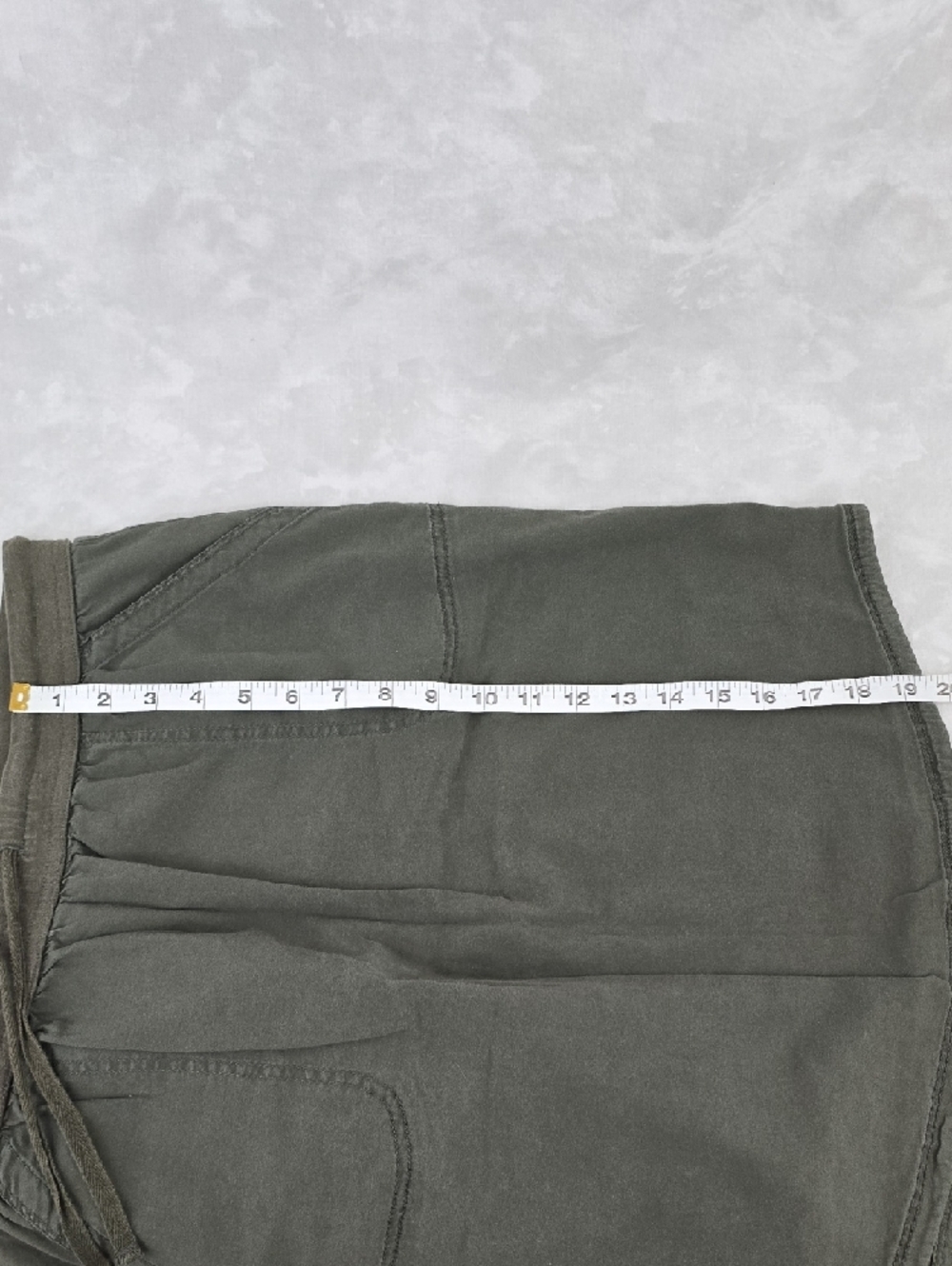 Everyday Olive Drawstring Mini Skirt with Pockets - Picture 6 of 6